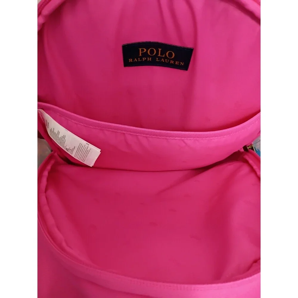 Polo Ralph Lauren Polo Bear Embroidered Bag Pink Laptop Backpack
